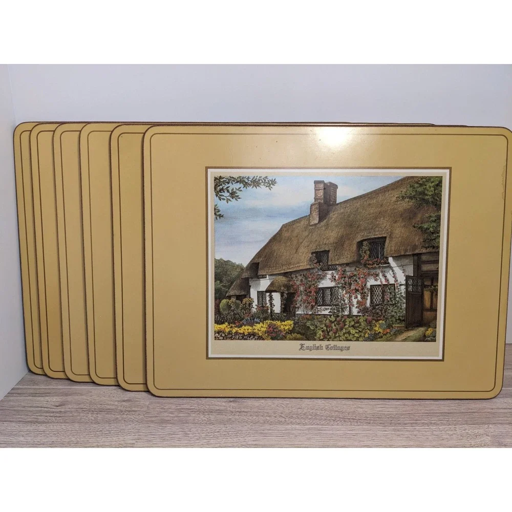 Pimpernel English Cottages Placemats Set‎ of 6 Cork Backed Made in England